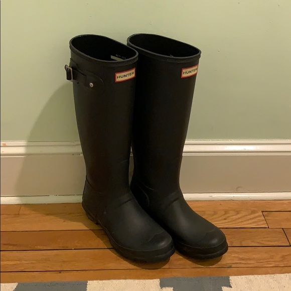 Original Back Adjustable black Hunter Rain Boots - Picture 3 of 6